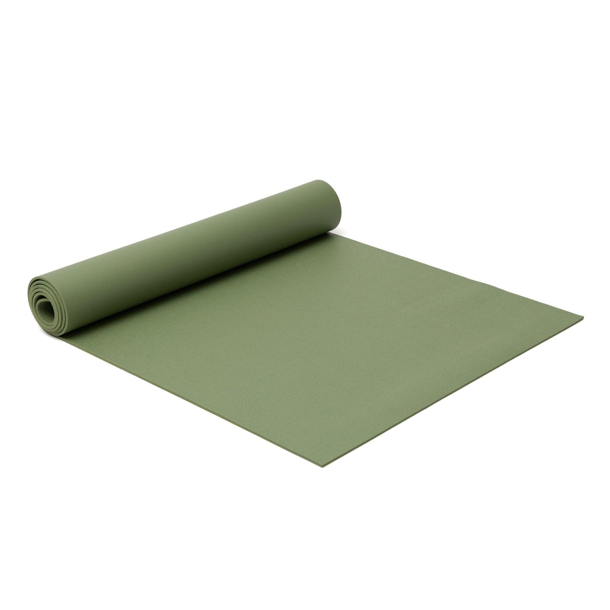 a rolled up yoga mat on a white background